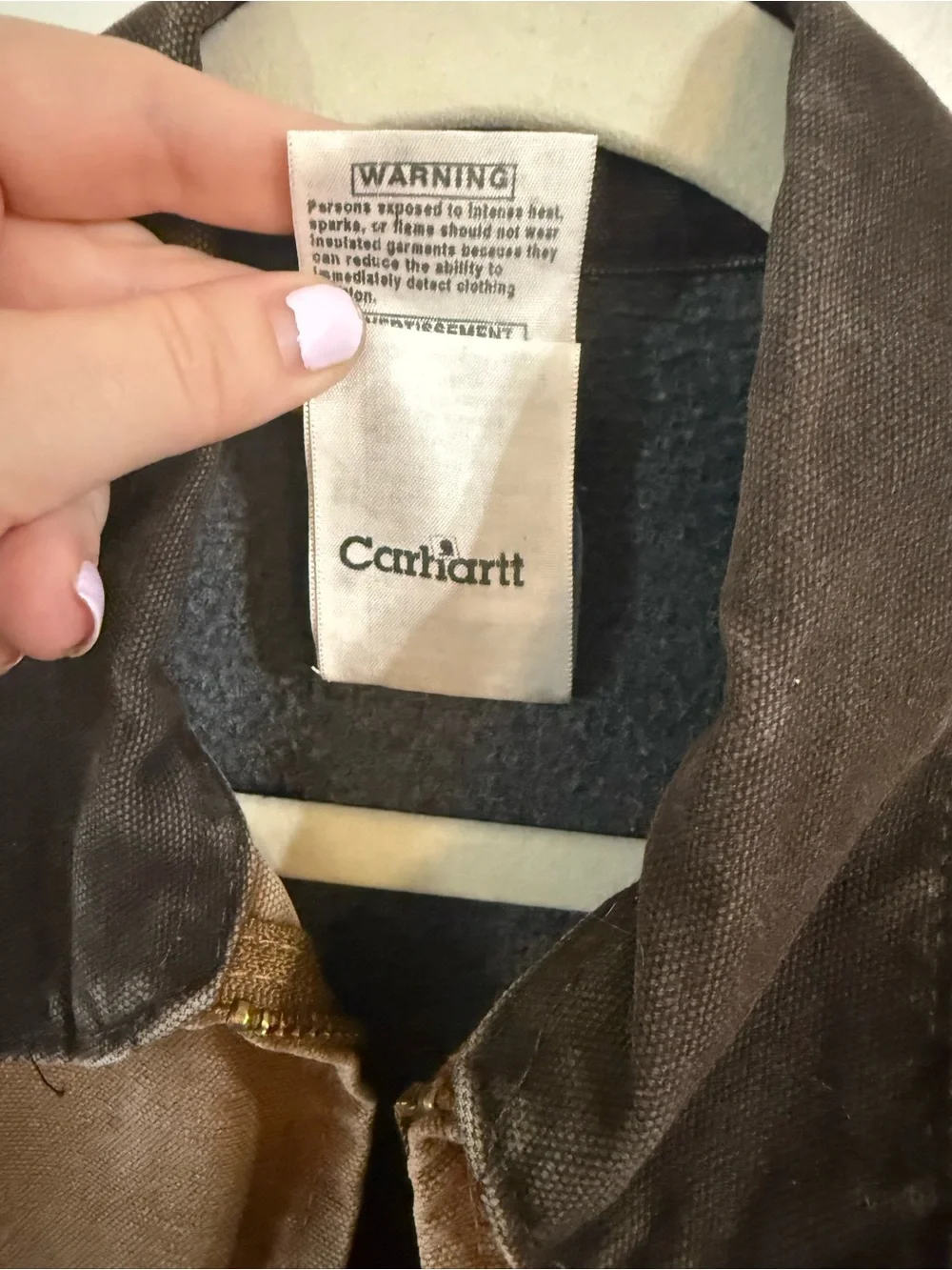 Vintage Carhartt YYJ97 BRN Detroit Jacket Vest Brown Distressed Youth L 10/12